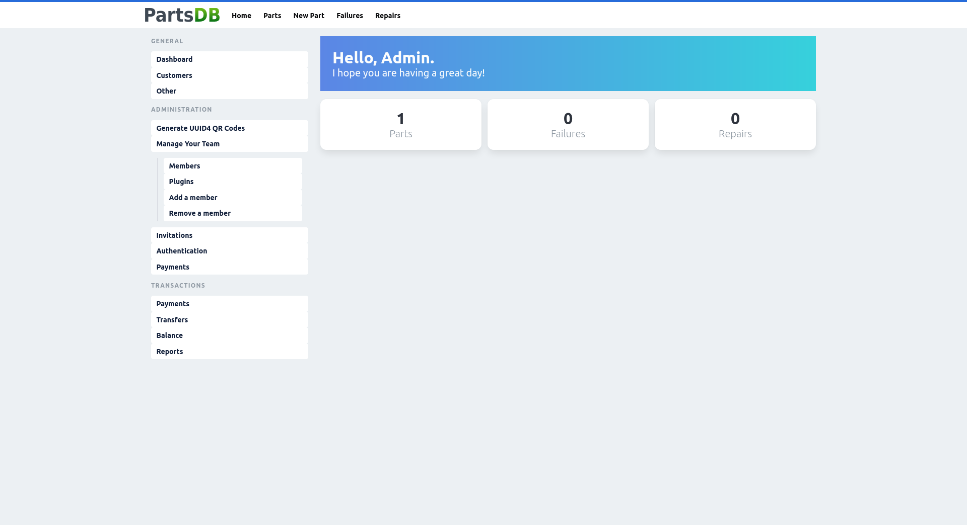 PartsDb project